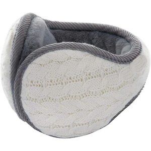 Unisex A-white Warm Knit Cashmere Adjustable Wrap Outdoor Fur Earwarmer